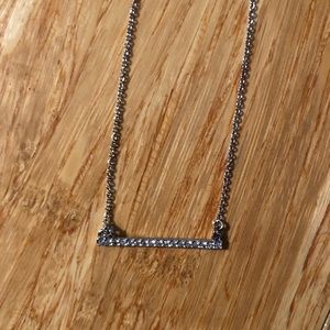 Touchstone Crystal Pave Bar Necklace